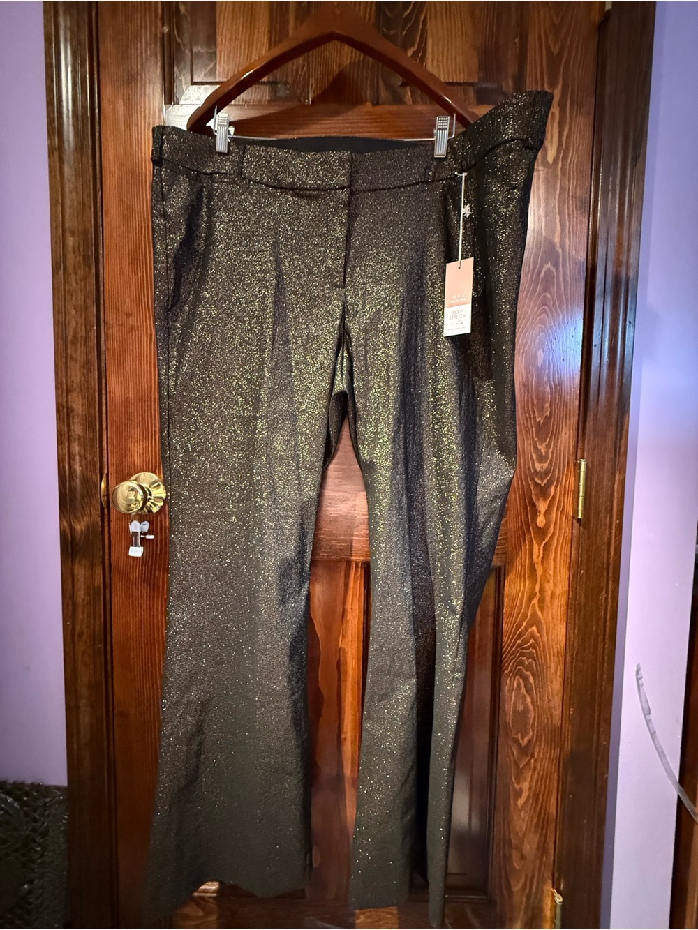 Lane Bryant Black Sparkle Trouser Pants